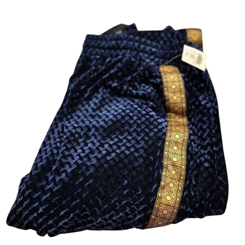 Stacy Adams Men’s Velour Lounge Drawstring Pants 4x Nwt Blue Gold